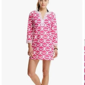 Vineyard Vines Pink and White Swim Coverup